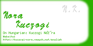 nora kuczogi business card